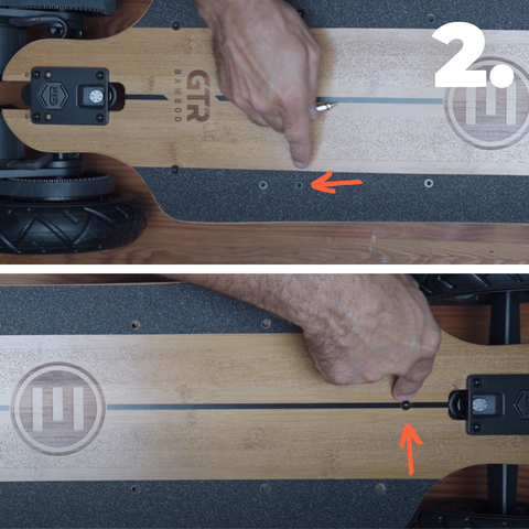 Alignement de l'attache de pied sur les trous de fixation