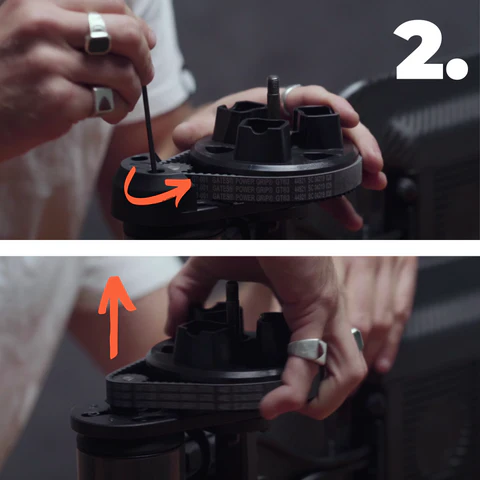 Photo de retrait de l'engrenage de la courroie